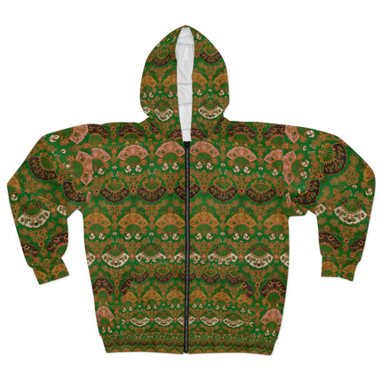 Japanese Fan Pattern by G.A. Audsley Zip Hoodie (AOP)