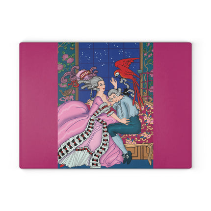 The Jealous Parrot by George Barbier Glass Cutting Board