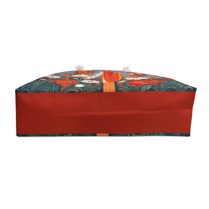 🌺🧡 The Scarlet Blossom Enchantress Weekender Bag – Art Deco Floral Fantasy