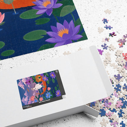 🪷🛶 The Lady Of The Lotus Lake Puzzle – Art Deco Garden Voyage