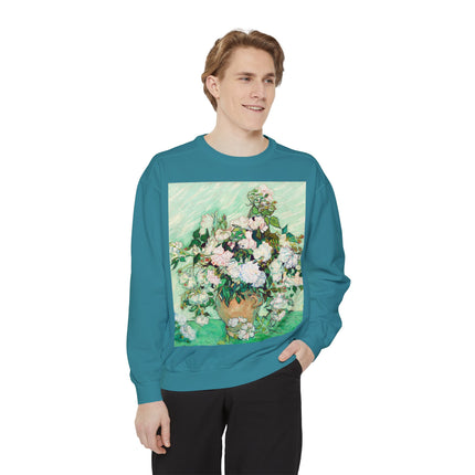 Roses by Vincent Van Gogh Unisex Garment-Dyed Sweatshirt