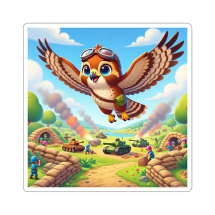 🦅✈️ The Red-Tailed Hawk in Battle Kiss-Cut Sticker – Flight, Courage & High-Flying Adventure