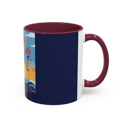 Beachside Promenade Colorful Mugs – Chic Summer Stroll & Coastal Glamour