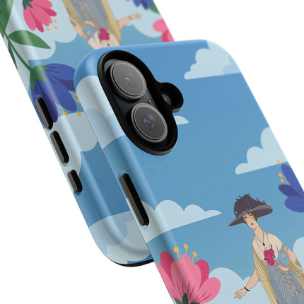 🌸🎩 The Lady Of The Grand Flower Garden Phone Case – Art Deco Fashion Illustration