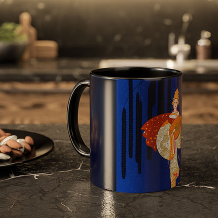 Celestial Melody Colorful Mug (11oz, 15oz) – Musical Grace, Starlit Beauty & Art Deco Elegance