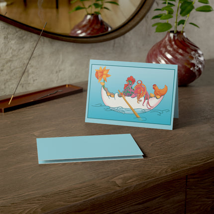 A Rooster's Seafaring Adventure Greeting Cards (1, 10, 30, and 50pcs)