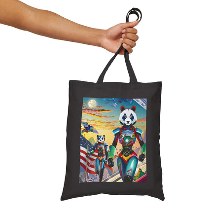 Cyber Punk Robots Cotton Canvas Tote Bag