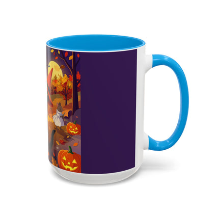 🐈‍⬛🎻 The Black Cat's Moonlit Melody Colorful Mug – Whimsical Halloween Music