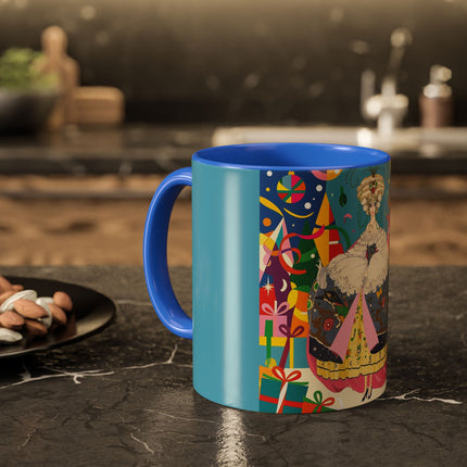 🎀✨ The Christmas Court Of Joy Colorful Mug – Art Deco Holiday Fantasy