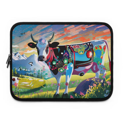 Cyber Glitch Cow Laptop Sleeve