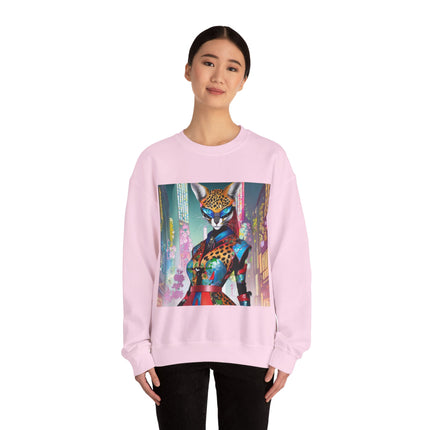Cyber Cat Glamour Unisex Heavy Blend™ Crewneck Sweatshirt