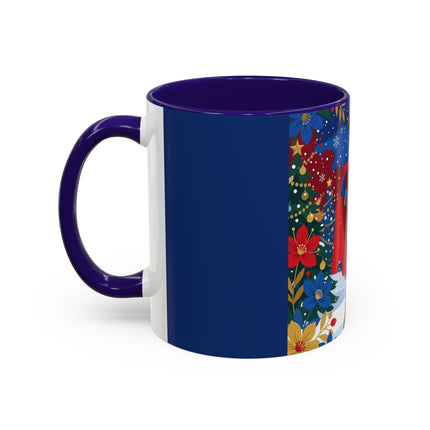 🎭❄️ The Christmas Masquerade Lady Colorful Mug – Art Deco Holiday Fantasy