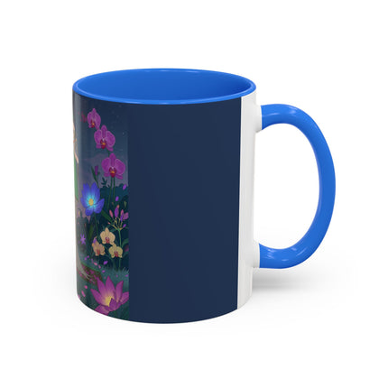 Moonlit Incense Ceremony Colorful Mugs – Art Deco Meditation Garden