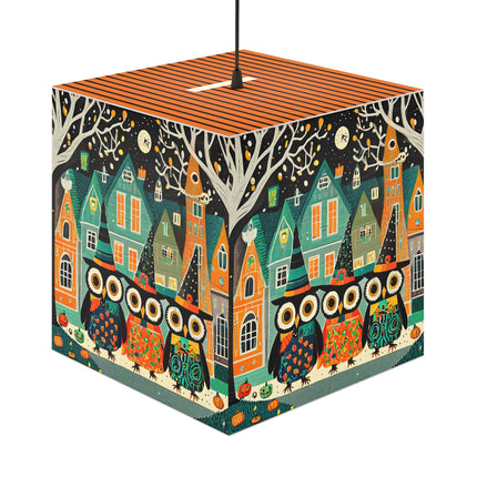 Night of the Trick-or-Treating Owlets Light Cube Lamp
