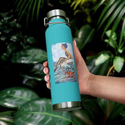 Playful Waves and Fashion Follies Copper Vacuum Insulated Bottle, 22oz