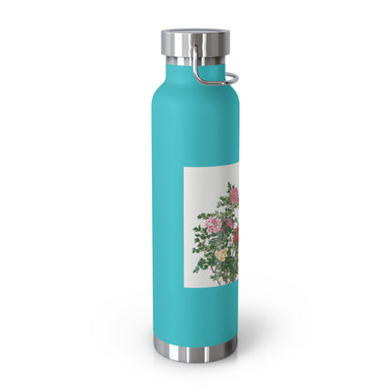 Peonies and Birds by Okamoto Shuki Copper Vacuum Insulated Bottle, 22oz