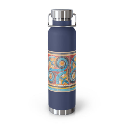 Reproduction of S-Spiral Frieze by Emile Gilliéron Copper Vacuum Insulated Bottle, 22oz