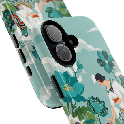 🐉🌿 The Dragon Keeper Phone Case – Art Deco Floral Fantasy