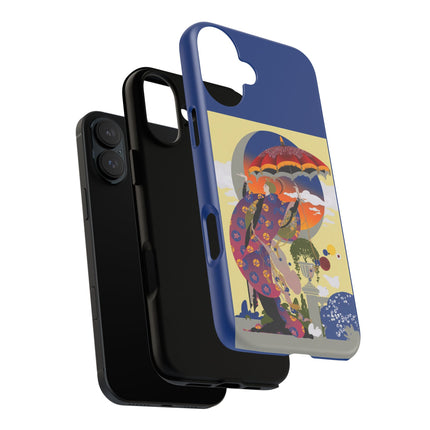 Parasol Sunset Geisha Phone Case – Elegant Twilight Grace