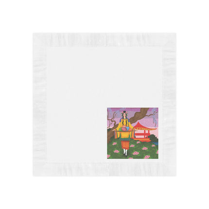 Elegance and Blooms White Coined Napkins