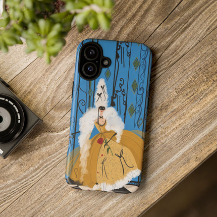 🎭🌹 The Lady At The Masquerade Gates Phone Case – Art Deco Fashion Illustration