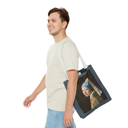 Girl with a Pearl Earring by Johannes Vermeer Tote Bag (AOP)