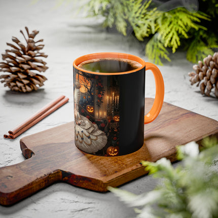 🌙🎃 The Moonlit Pumpkin Parlor Colorful Mug – Elegant Halloween Charm