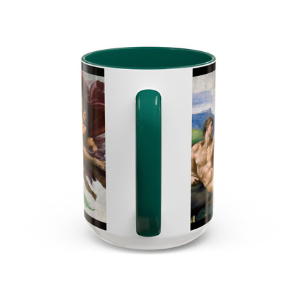 The Creation of Adam by Michelangelo Buonarroti Colorful Mugs (11oz, 15oz)