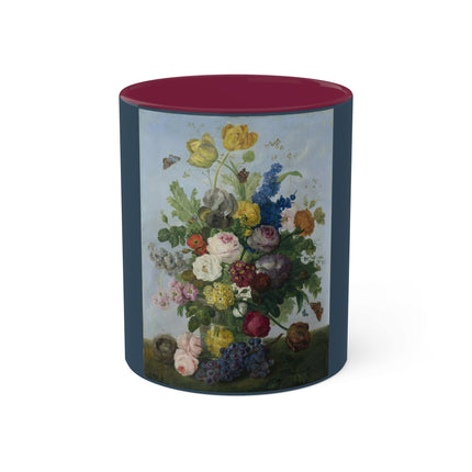 Bouquet of Flowers and a Nest by Sebastian Wegmayr Colorful Mugs, 11oz
