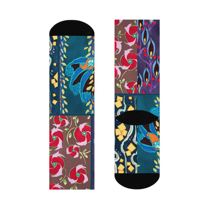 Floral Pattern by Emile-Alain Séguy Cushioned Crew Socks
