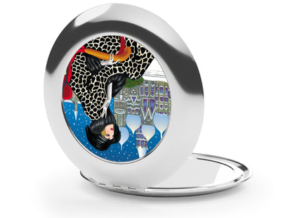 Elegant Winter Woman in Sleigh Compact Travel Mirror