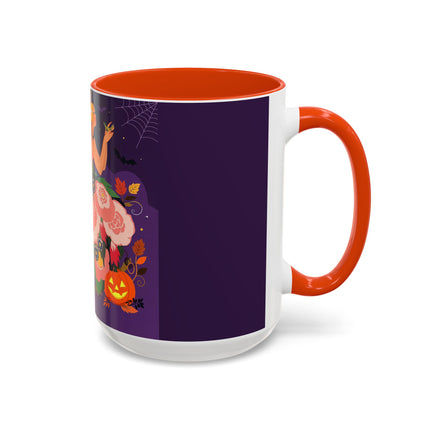 🌹🎃 The Lady Of The Haunted Rose Garden Colorful Mug – Romantic Halloween Charm