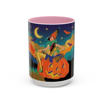 🌙🎃 The Witch Of Crescent Moon Pumpkin Colorful Mug – Colorful Halloween Charm