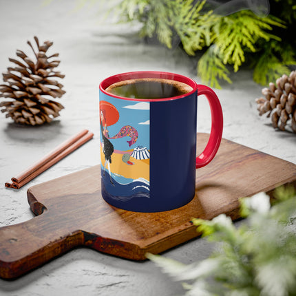 Beachside Promenade Colorful Mugs – Chic Summer Stroll & Coastal Glamour