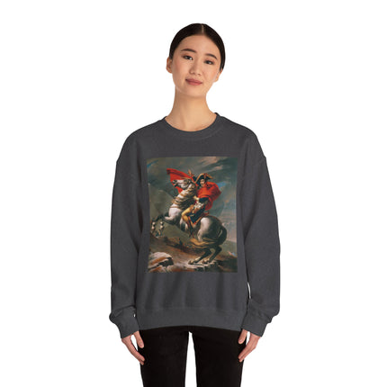 Napoleon Crossing the Alps by Jacques-Louis David Heavy Blend™ Crewneck Sweatshirt