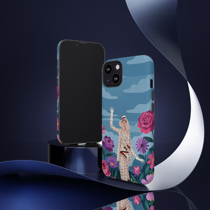 🌺👒 The Grand Flower Promenade Phone Case – Art Deco Fashion Illustration