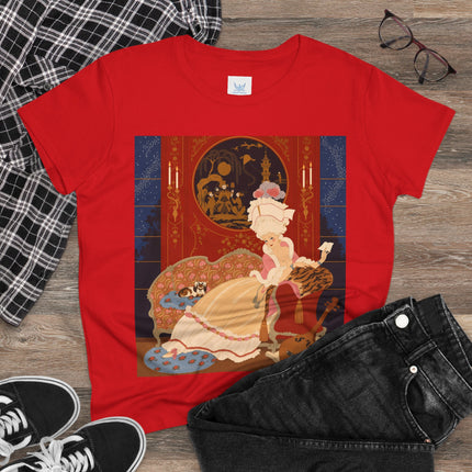 🎼🐈 The Lady Of The Midnight Salon Cotton Tee – Art Deco Fashion Illustration
