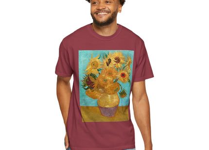 Vase with Twelve Sunflowers by Vincent van Gogh Unisex Garment-Dyed T-shirt