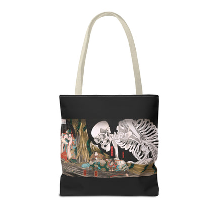 Mitsukuni Defying the Skeleton Spectre by Utagawa Kuniyoshi Tote Bag (AOP)