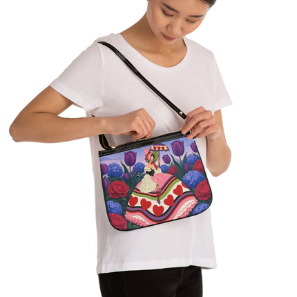 ❤️☂️ The Heart Parasol Promenade Small Shoulder Bag – Art Deco Floral Romance
