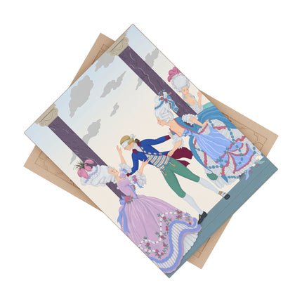 🎭🌸 Blindman’s Bluff Ceramic Tile – Rococo Courtship Whimsy