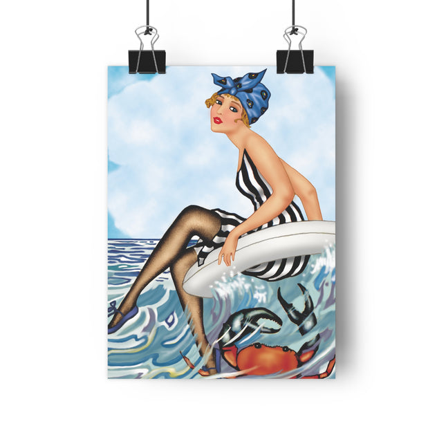 Playful Waves and Fashion Follies Giclée Art Print