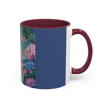 The Lady Of The Cherry Blossoms Colorful Mugs – Art Deco Spring Elegance