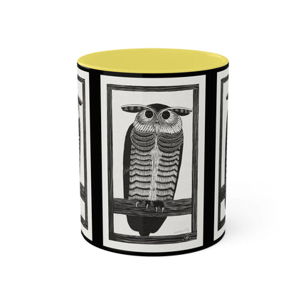 Horned Owl by Samuel Jessurun de Mesquita Colorful Mugs, 11oz