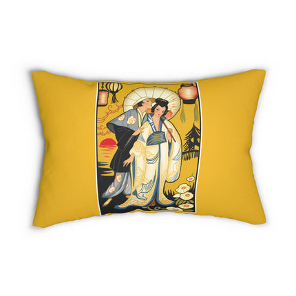 Golden Embrace Spun Polyester Lumbar Pillow