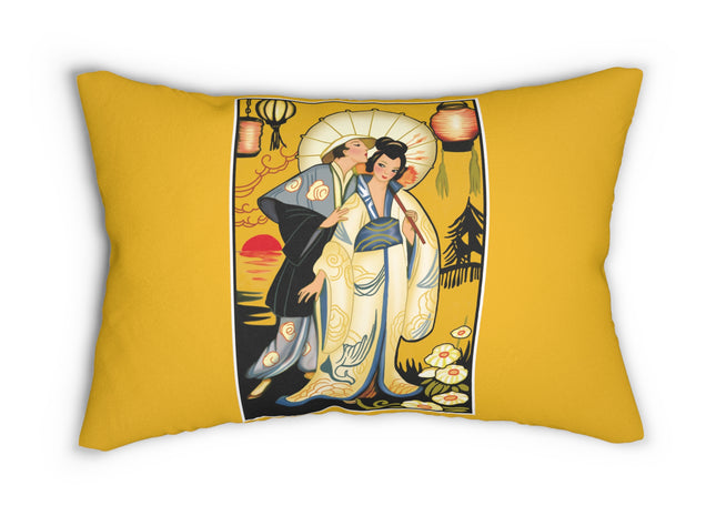 Golden Embrace Spun Polyester Lumbar Pillow