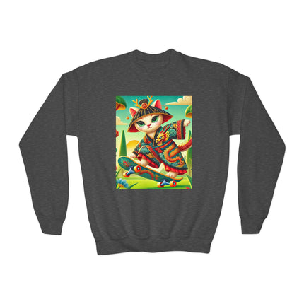 Dragon Dance on Wheels Youth Crewneck Sweatshirt – Energy, Style & Fearless Creativity