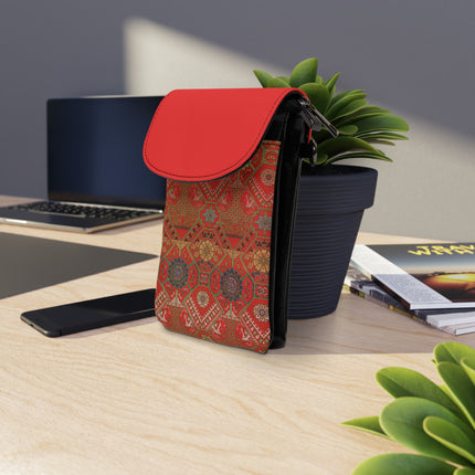 Japanese Fan Pattern by G.A. Audsley Small Cell Phone Wallet