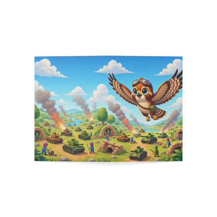 🦅✈️ The Little Sky Scout Greeting Card – Whimsical Animal Adventure