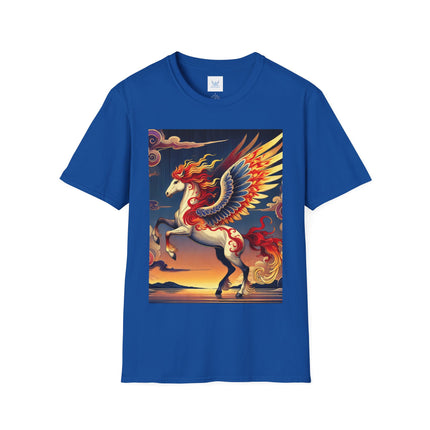 Flame-Winged Horse at Sunset Softstyle T-Shirt
